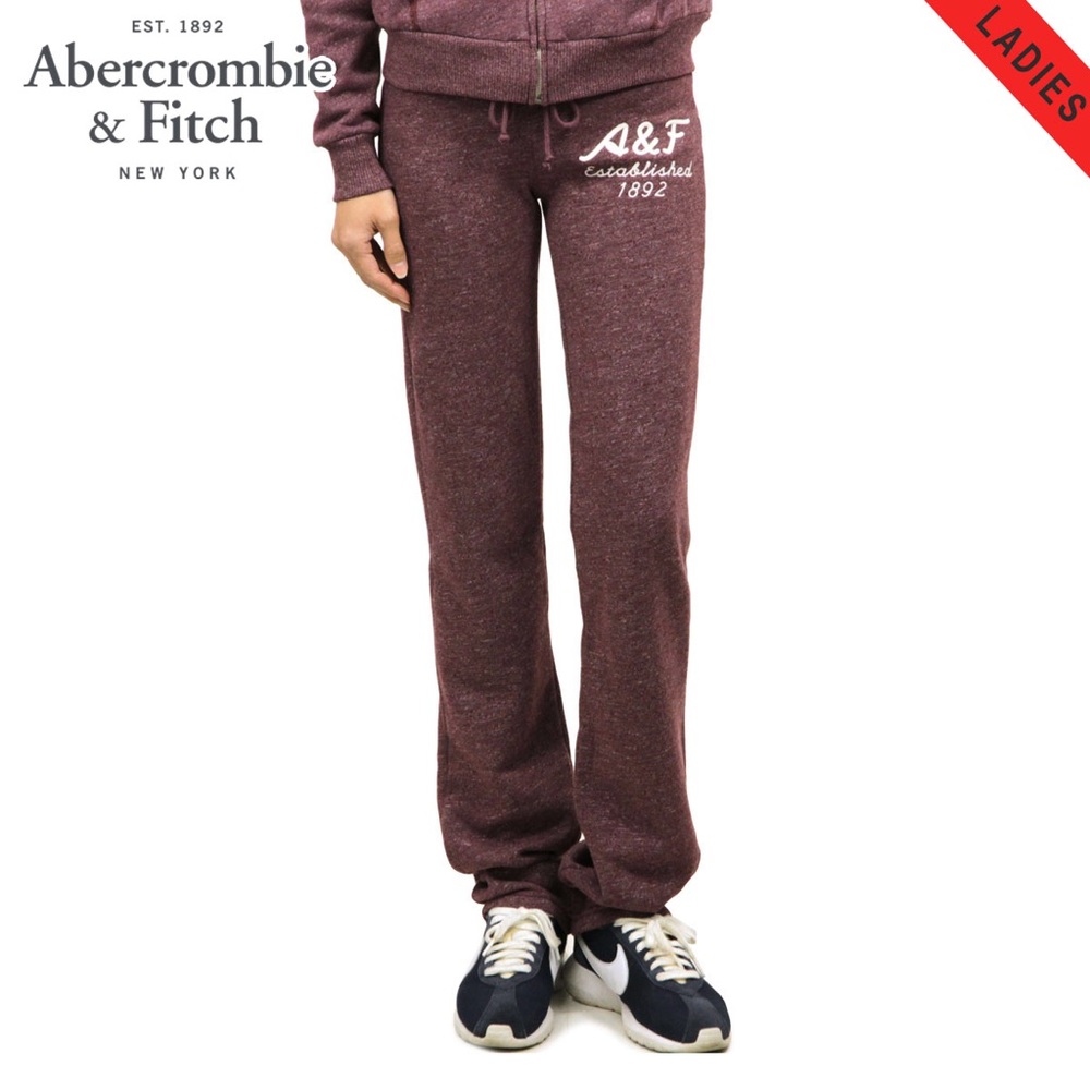 ABERCROMBIE & FITCH Heather Burgundy Sweatpants